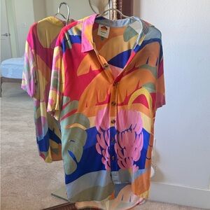 FARM Rio Tropical Sunset Button Down Shirt